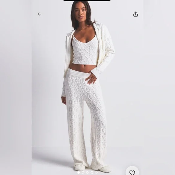 NWT SKIMS Cable Knit Pants Ivory Size Medium - Picture 2 of 9